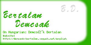 bertalan demcsak business card